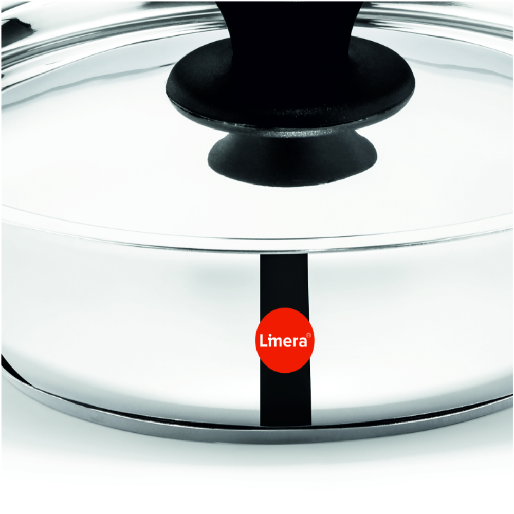Limera Platina Stainless Steel 26 Cms Diameter Fry Pan with Lid - 2.5 Liters