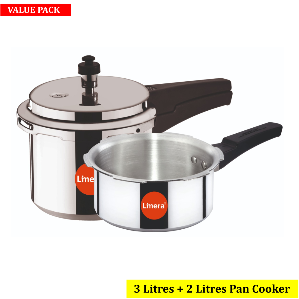 Limera Ixora Aluminum Combo 3 LITRES + 2 LITRES Cooker
