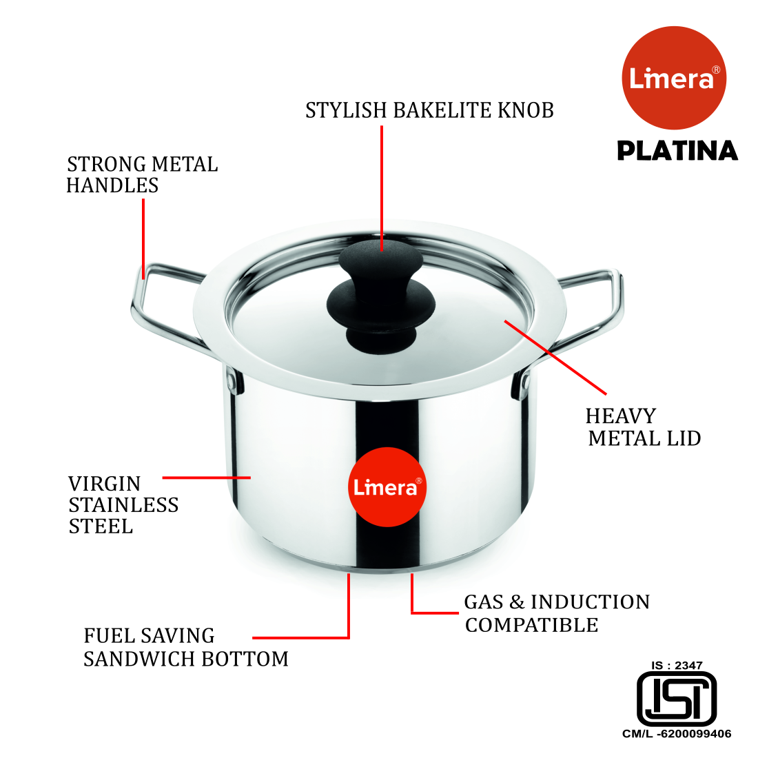 Limera Platina 4 Litres Gas and Induction Compatible Multipurpose Stainless Steel Multipot