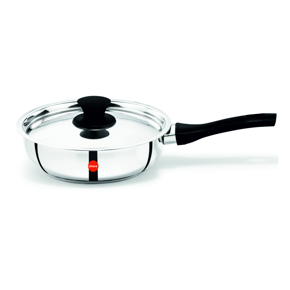 Limera Platina Stainless Steel 24 Cms Diameter Fry Pan with Lid 1.5 Liters