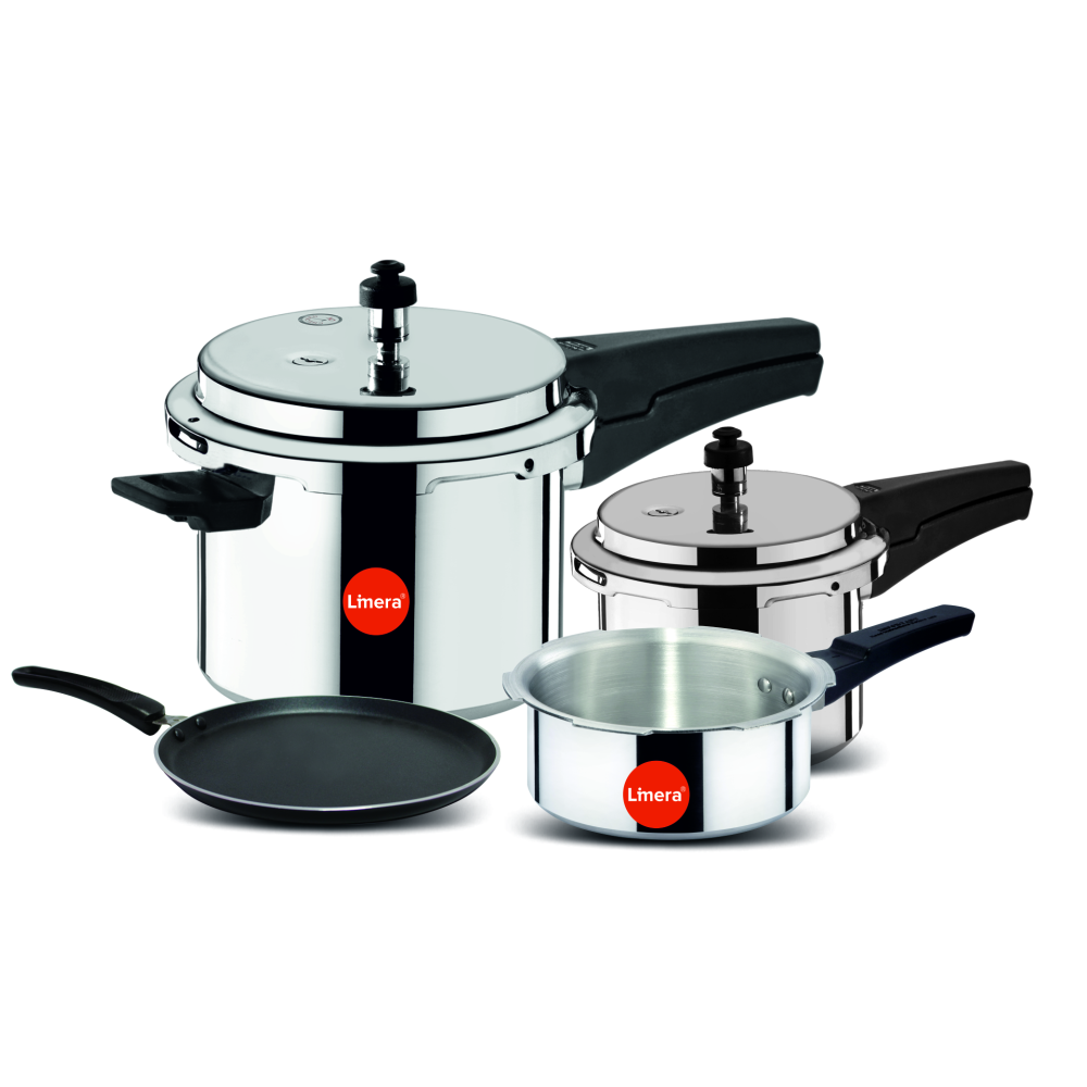 Limera Ixora Aluminum Combo 5 LITRES + 3 LITRES + 2 LITRES PAN + Tawa